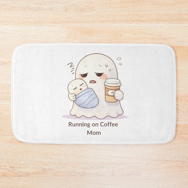 Item preview, Running on Coffee Mom Ghost | Cute Kawaii Aesthetic | Tired Mom Design designed and sold by The Mood Index.