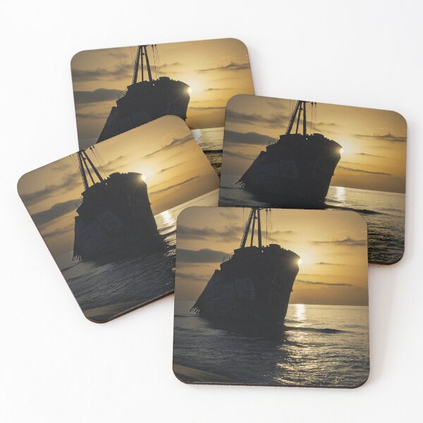 Item preview, Sunrise Silhouette of Abandoned Ship in Greece designed and sold by PhotoArt by Joan Carroll.