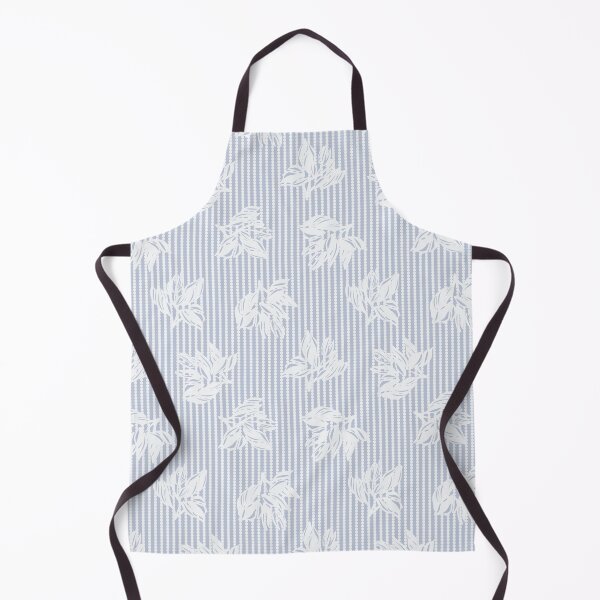 Item preview, Soft Blue Botanical Leaf & Pearl Dotted Stripe Pattern designed and sold by Artsy Corner.