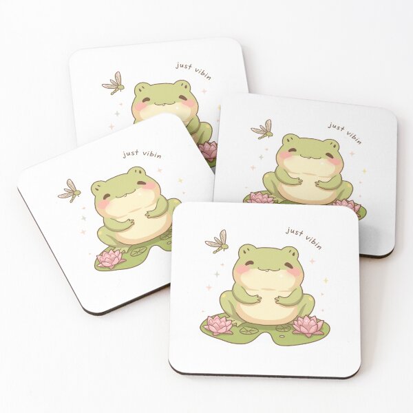 Item preview,  Just Vibin Cute Kawaii Frog designed and sold by The Daily Progress.