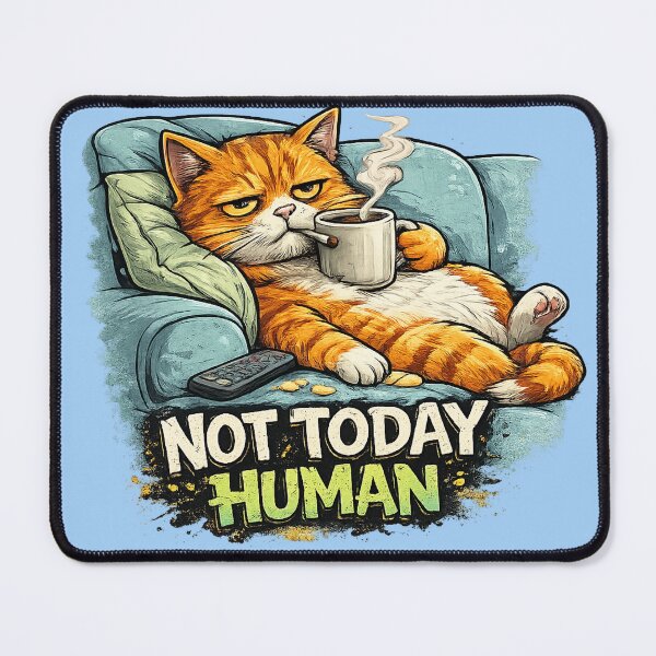 Item preview, Not Today Human – Lazy Cat Design designed and sold by UnicornDreamers.