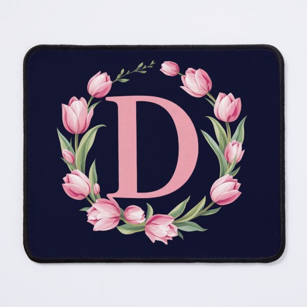 Item preview, Letter D Floral Monogram with Pink Tulips designed and sold by roxysnextgenart.