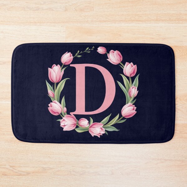 Item preview, Letter D Floral Monogram with Pink Tulips designed and sold by roxysnextgenart.
