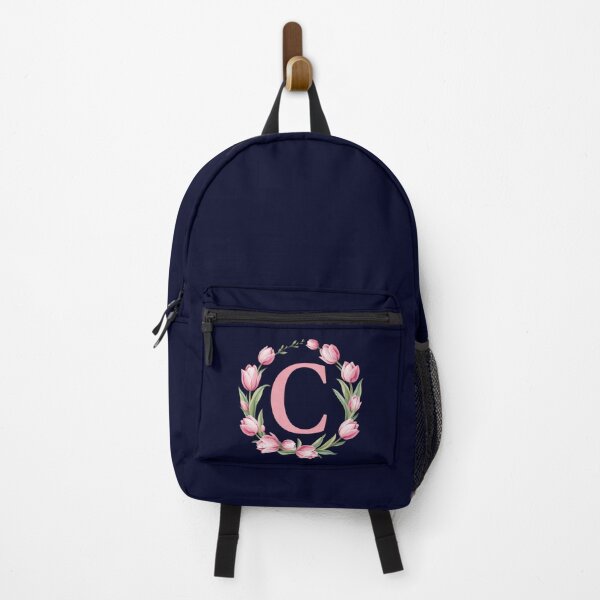 Item preview, Letter C Floral Monogram with Pink Tulips designed and sold by roxysnextgenart.