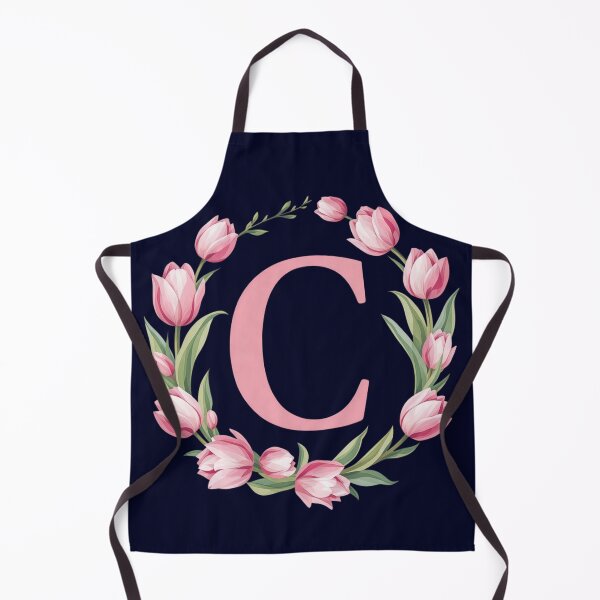 Item preview, Letter C Floral Monogram with Pink Tulips designed and sold by roxysnextgenart.