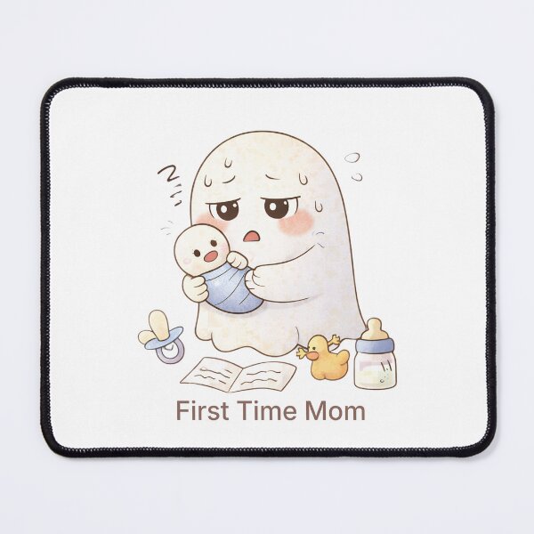 Item preview, First Time Mom Ghost | Cute Kawaii Aesthetic | New Mom Life Design designed and sold by The Mood Index.