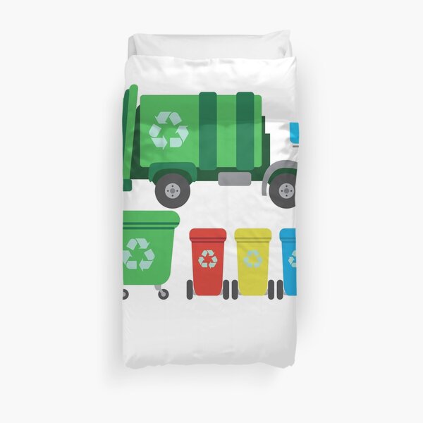 "Garbage Truck Waste Bin Recycling Day I Gift Idea" Duvet Cover by