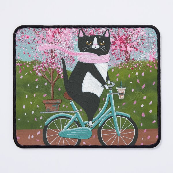 Item preview, Spring Tuxedo Cat Bicycle Ride designed and sold by KilkennyCat Art.