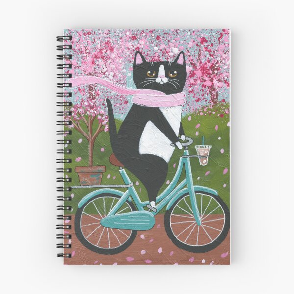 Item preview, Spring Tuxedo Cat Bicycle Ride designed and sold by KilkennyCat Art.
