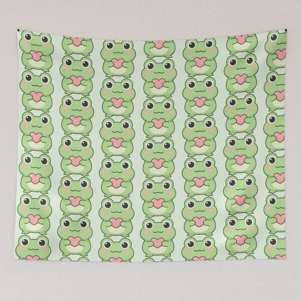Item preview, Cute Frog Holding Heart Kawaii Sticker designed and sold by AkriDesigns.