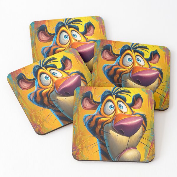 Item preview, Colorful Cartoon Tiger in Suit with Abstract Background designed and sold by Artessie.
