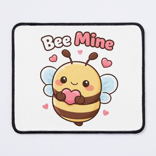 Item preview, "Bee Mine" Cute Valentines Day Kawaii Love Bee Design. designed and sold by The-T-In-Retro.
