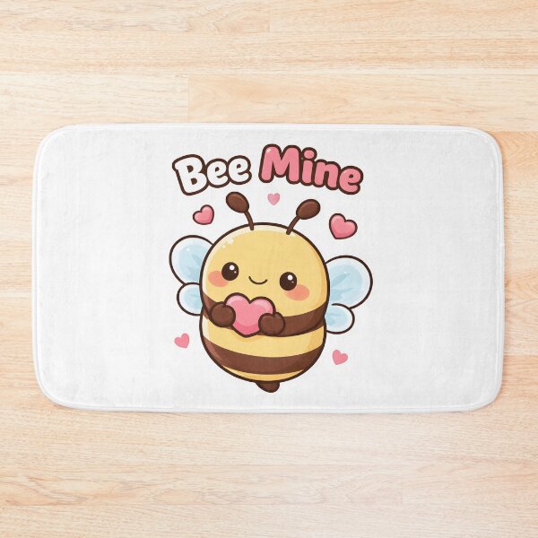 Item preview, "Bee Mine" Cute Valentines Day Kawaii Love Bee Design. designed and sold by The-T-In-Retro.
