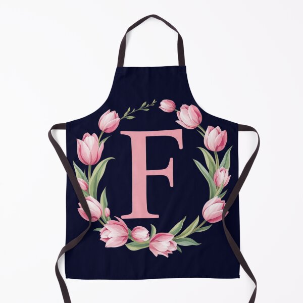 Item preview, Letter F Floral Monogram with Pink Tulips designed and sold by roxysnextgenart.