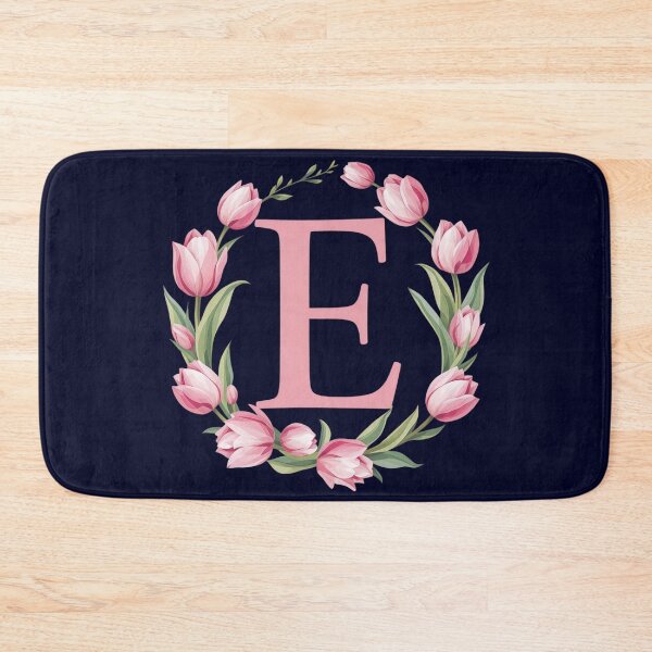 Item preview, Letter E Floral Monogram with Pink Tulips designed and sold by roxysnextgenart.