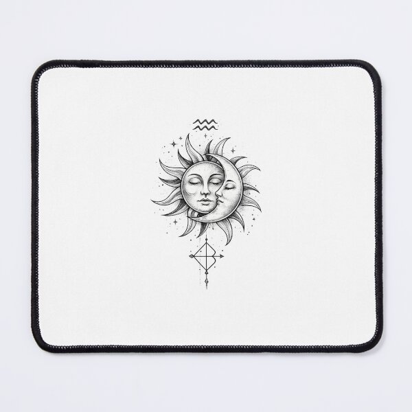 Item preview, Aquarius Zodiac Sun & Moon – Minimalist Spiritual Design, Mystical Astrological Art designed and sold by orely14.