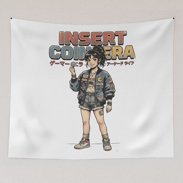 Item preview, Insert Coin Era – Retro Vintage Arcade Gamer Girl Streetwear designed and sold by Dhenin Studio.