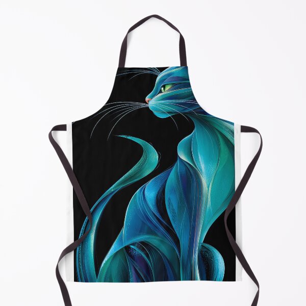 Item preview, Elegant Abstract Blue Cat with Flowing Lines Design designed and sold by Artessie.