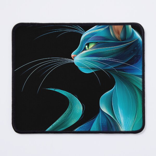 Item preview, Elegant Abstract Blue Cat with Flowing Lines Design designed and sold by Artessie.