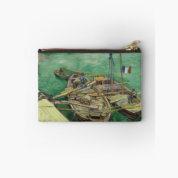 Item preview, Quay With Men Unloading Sand Barges by Vincent van Gogh: Post Impressionist Harbor designed and sold by artofuniverse.