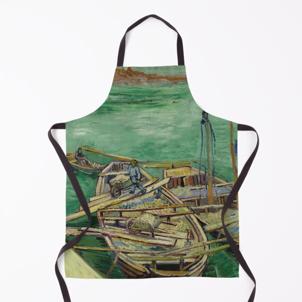Item preview, Quay With Men Unloading Sand Barges by Vincent van Gogh: Post Impressionist Harbor designed and sold by artofuniverse.