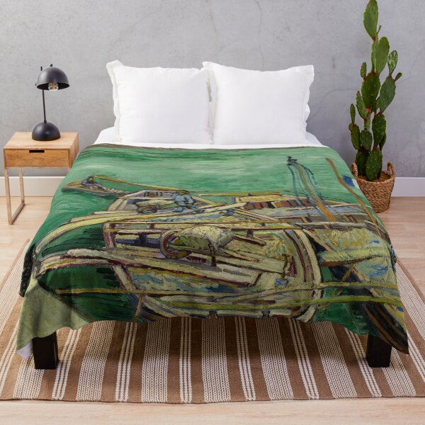 Item preview, Quay With Men Unloading Sand Barges by Vincent van Gogh: Post Impressionist Harbor designed and sold by artofuniverse.
