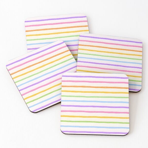 Item preview, Pastel Rainbow Crayon Stripes Pattern designed and sold by blankTeeShirt.