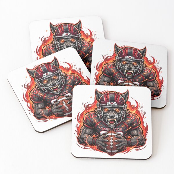 Item preview, Aggressive Wolf Football Mascot designed and sold by Pandora´s Box.