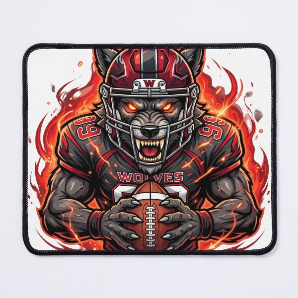 Item preview, Aggressive Wolf Football Mascot designed and sold by Pandora´s Box.