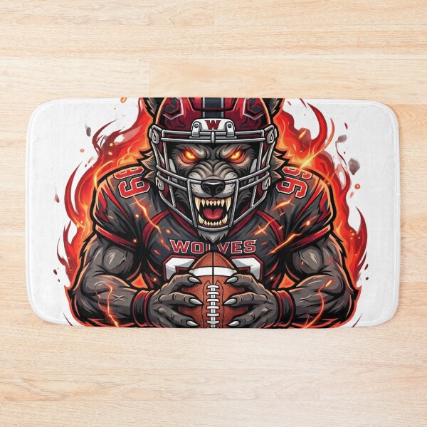 Item preview, Aggressive Wolf Football Mascot designed and sold by Pandora´s Box.
