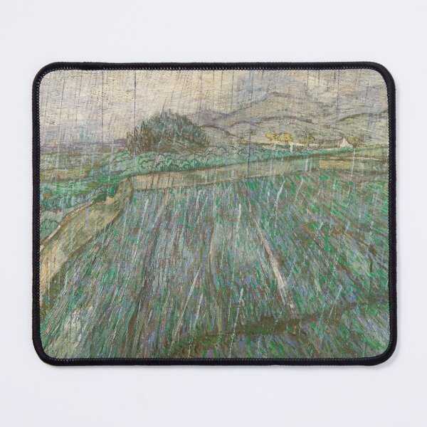 Item preview, Rain by Vincent van Gogh: Expressive Post Impressionist Landscape Poster designed and sold by artofuniverse.