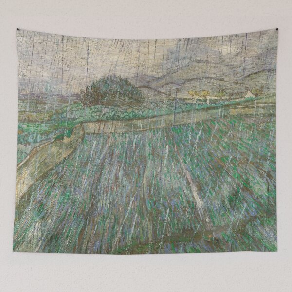 Item preview, Rain by Vincent van Gogh: Expressive Post Impressionist Landscape Poster designed and sold by artofuniverse.