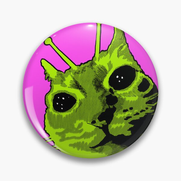 Item preview, Green Alien Cat designed and sold by PickledjoArt.