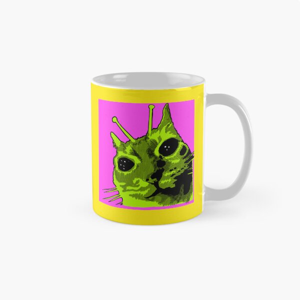 Item preview, Green Alien Cat designed and sold by PickledjoArt.