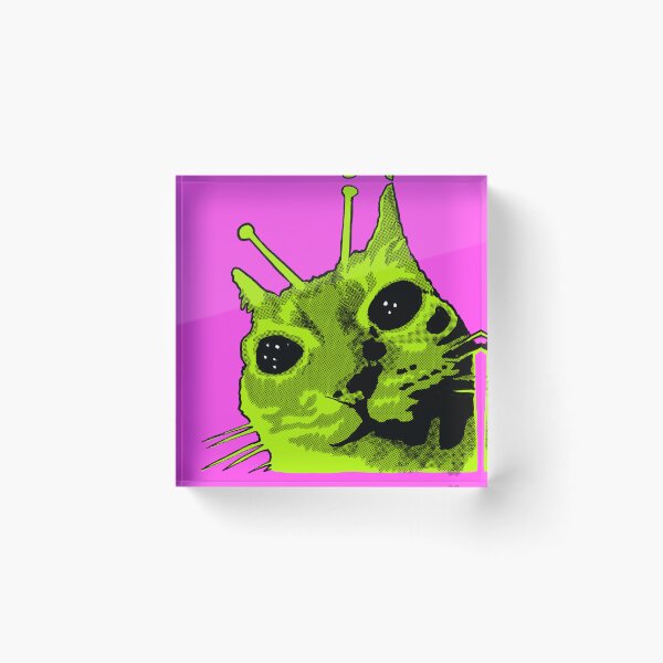 Item preview, Green Alien Cat designed and sold by PickledjoArt.