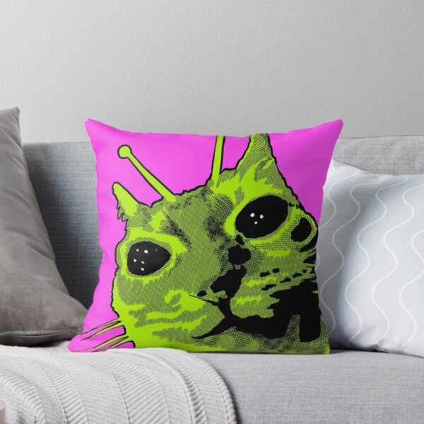 Item preview, Green Alien Cat designed and sold by PickledjoArt.