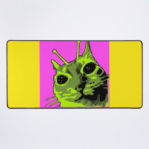 Item preview, Green Alien Cat designed and sold by PickledjoArt.
