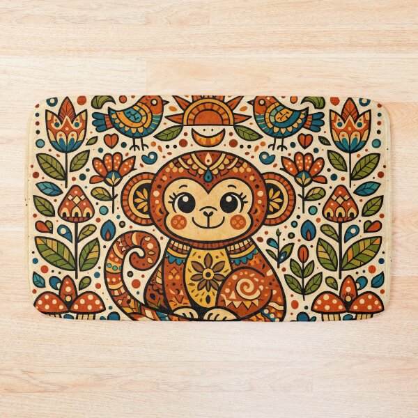 Item preview, Folk Art Monkey Harmony designed and sold by ForeverPrintsOK.