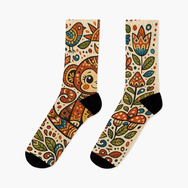 Item preview, Folk Art Monkey Harmony designed and sold by ForeverPrintsOK.
