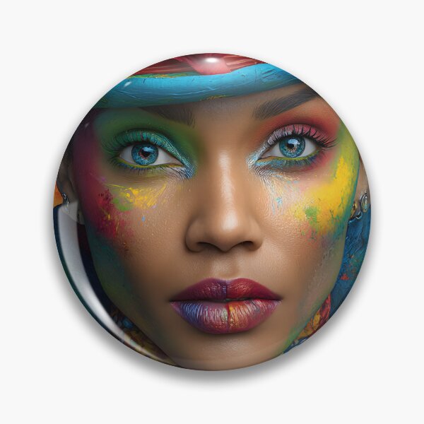 Item preview, Vibrant Portrait with Artistic Hat and Makeup Artistry designed and sold by Artessie.