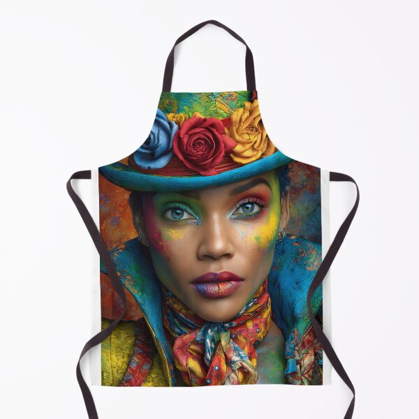 Item preview, Vibrant Portrait with Artistic Hat and Makeup Artistry designed and sold by Artessie.