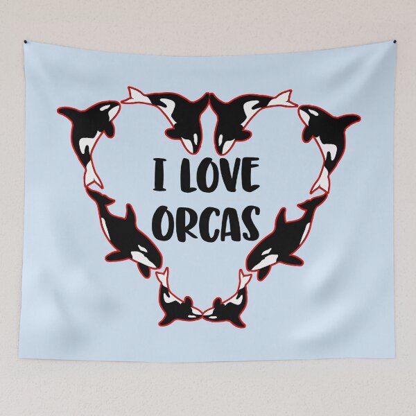 Item preview, I Love Orcas Killer Whale Heart designed and sold by Rosemarie Guieb Designs.