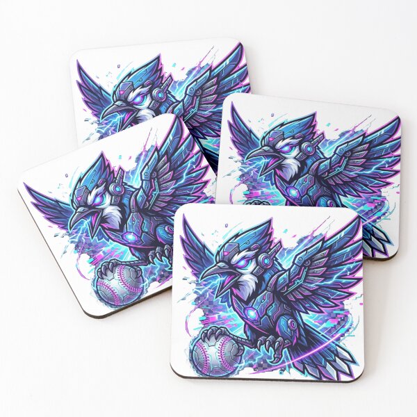 Item preview, Blue Jay Cyberpunk Mascot – Futuristic Baseball Bird designed and sold by Pandora´s Box.
