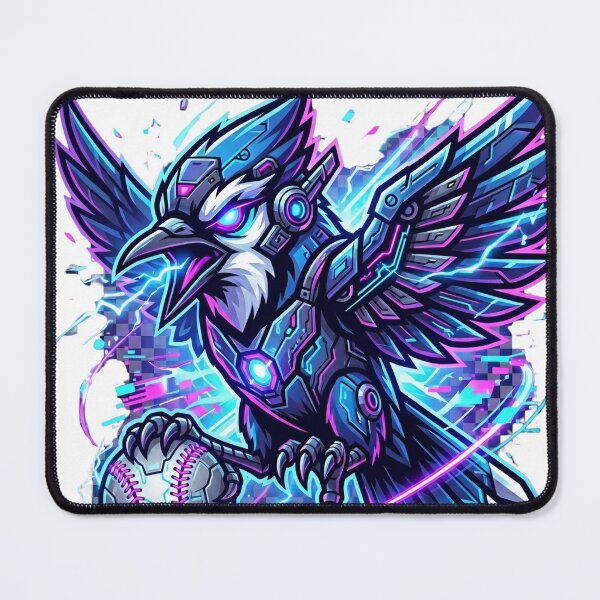 Item preview, Blue Jay Cyberpunk Mascot – Futuristic Baseball Bird designed and sold by Pandora´s Box.