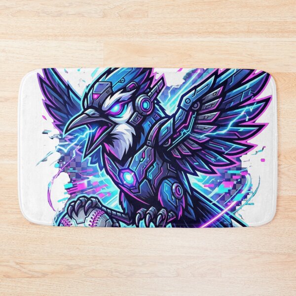 Item preview, Blue Jay Cyberpunk Mascot – Futuristic Baseball Bird designed and sold by Pandora´s Box.