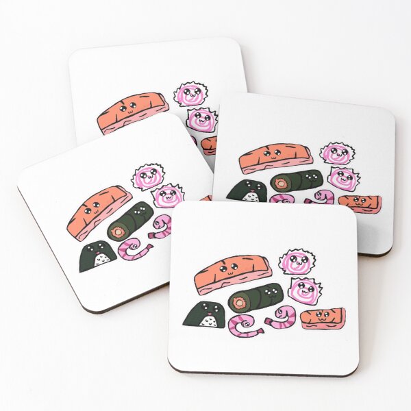 Item preview, Cute Kawaii Sushi Cartoon ┃Funny Japanese Food Art designed and sold by Cherry Prism Designs.