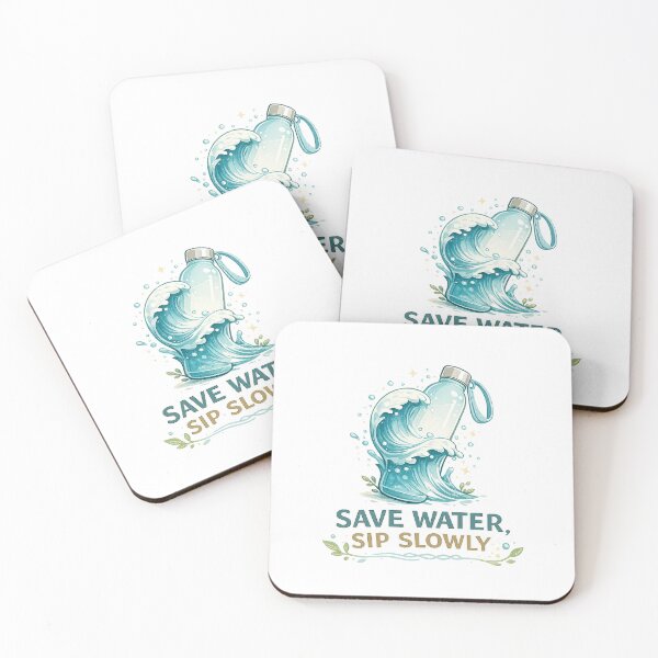 Item preview, Save Water Sip Slowly – Ocean Inspired Eco Design | Minimal Aesthetic Earth Day Gift designed and sold by warlistop.