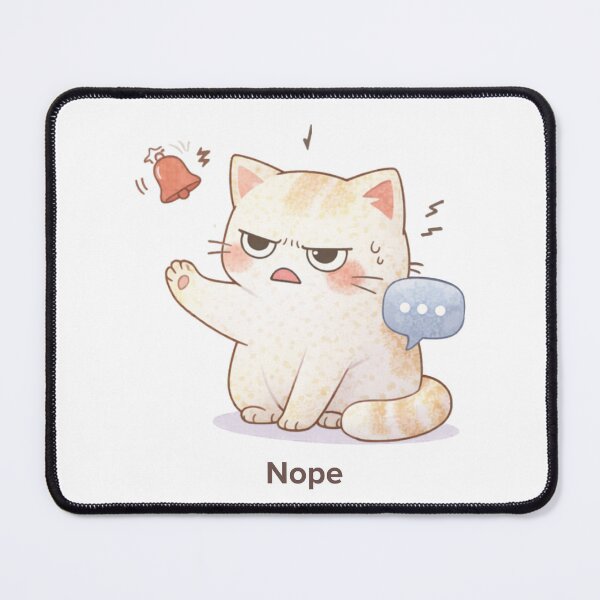 Item preview, Nope Cat | Overstimulated Cute Kawaii Aesthetic | Relatable Stress Mood Design designed and sold by The Mood Index.