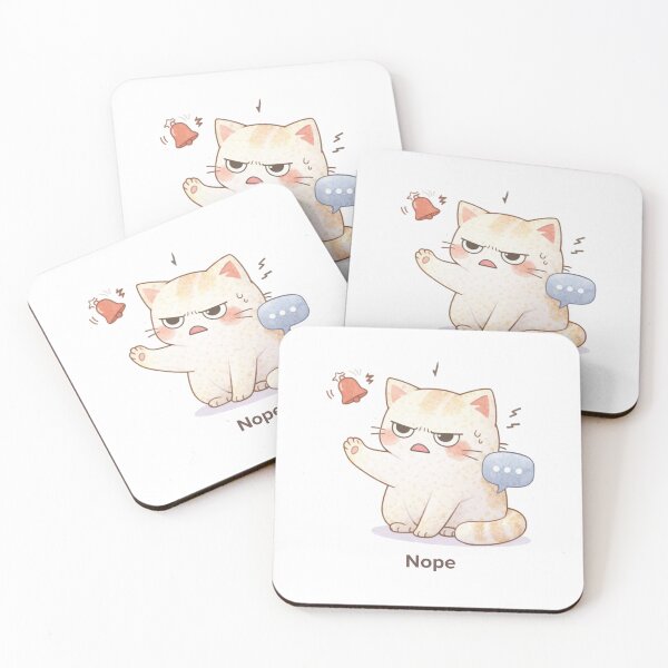 Item preview, Nope Cat | Overstimulated Cute Kawaii Aesthetic | Relatable Stress Mood Design designed and sold by The Mood Index.