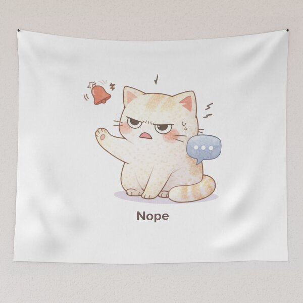 Item preview, Nope Cat | Overstimulated Cute Kawaii Aesthetic | Relatable Stress Mood Design designed and sold by The Mood Index.